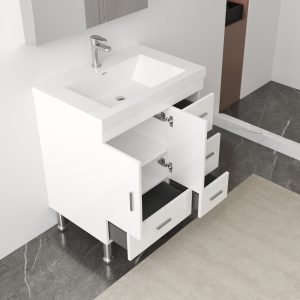 Alya Bath Ripley 30 Inch Modern Bathroom Vanity, White