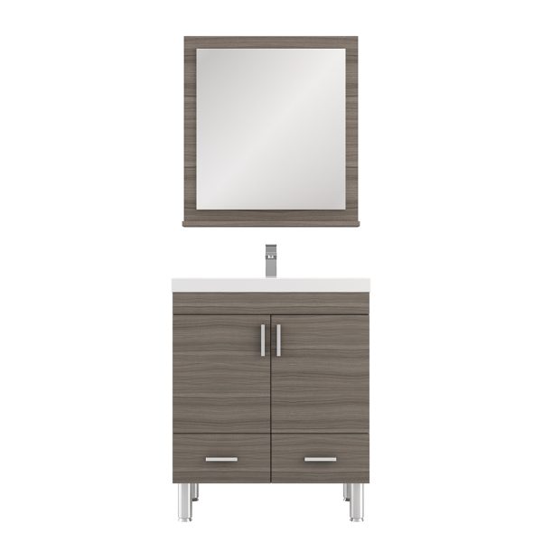 Ripley 30 inch Modern Bathroom Vanity Gray With Sink