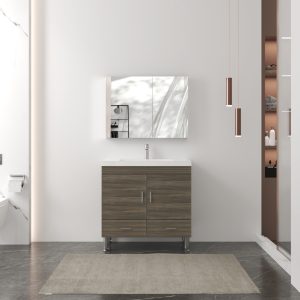 Alya Bath Ripley 36 Inch Modern Bathroom Vanity, Gray