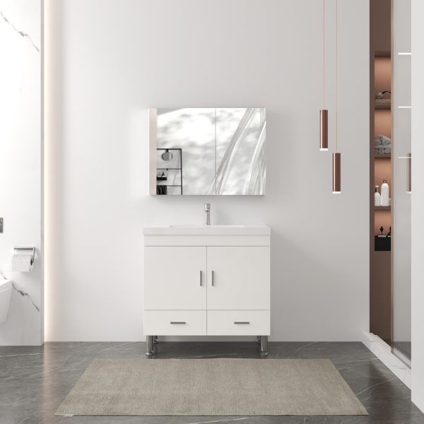 Alya Bath Ripley 36 Inch Modern Bathroom Vanity, White