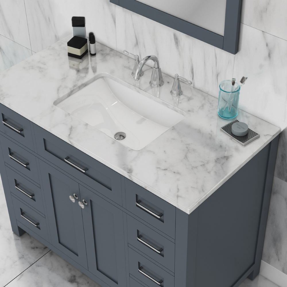 norwalk 42" bathroom vanity with marble top gray