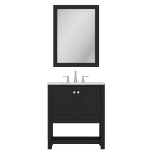 How to Make a Black Bathroom Vanity Work in a Small Bathroom