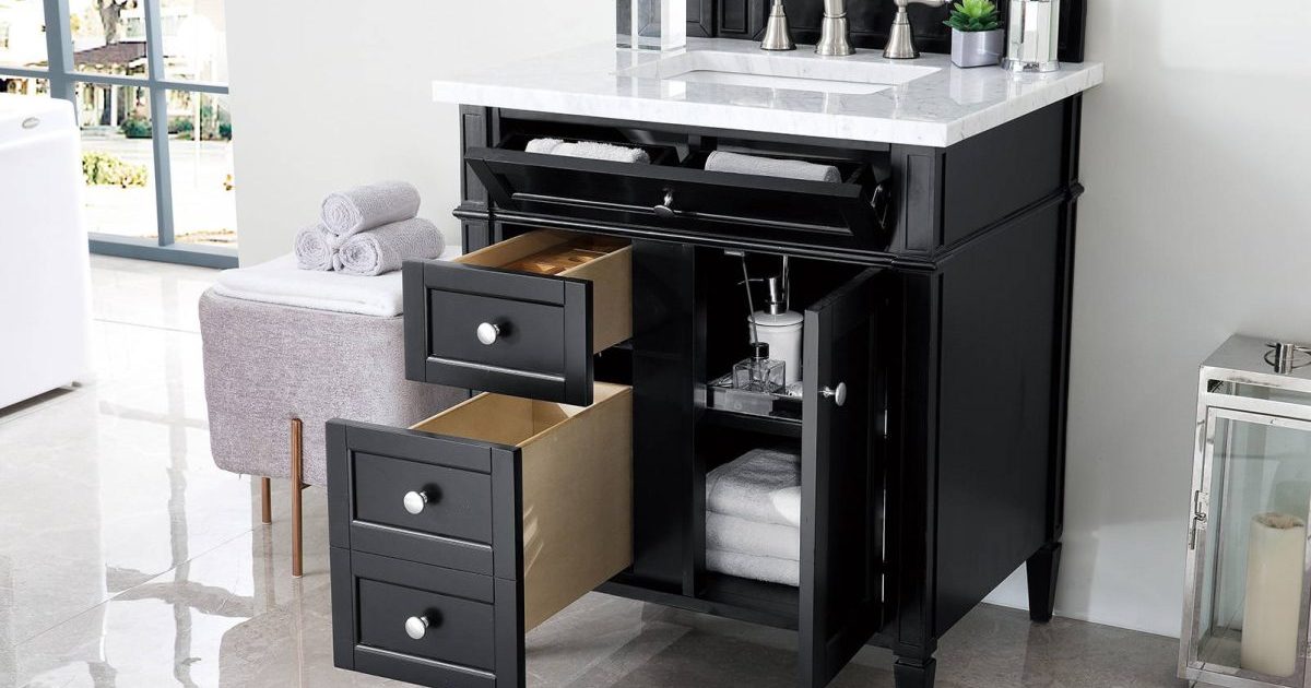 Brittany 30 inch Bathroom Vanity in Black Onyx