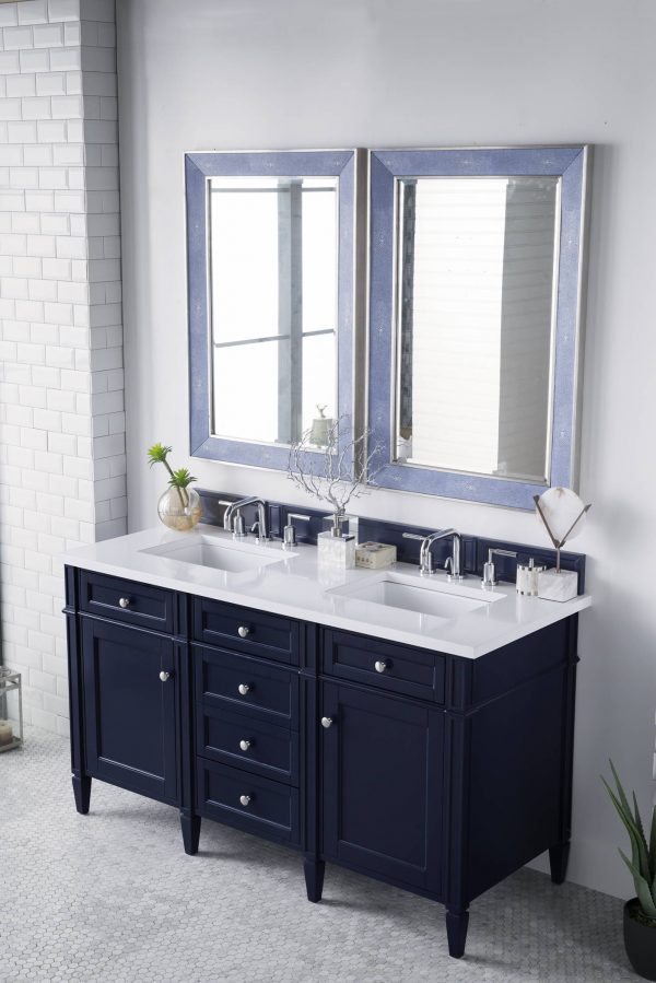 Brittany 60 Inch Double Vanity, Victory Blue