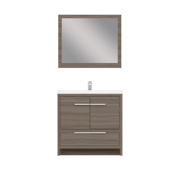 Sortino 36 inch Modern Bathroom Vanity in Gray With Sink