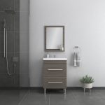 Alya Bath Ripley 24 inch Modern Bathroom Vanity, Gray 1