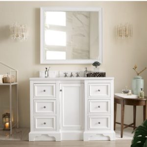 De Soto 48 inch Bathroom Vanity in Bright White