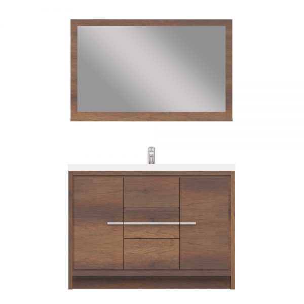 Alya Bath Sortino 48 Inch Bathroom Vanity, Rosewood