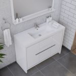 Alya Bath Sortino 48 Inch  Bathroom Vanity, White 3