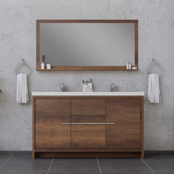 Alya Bath Sortino 60 Inch Double, 60 Inch Double Sink Vanity Wood
