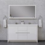 Alya Bath Sortino 60 Inch Double  Bathroom Vanity, White 1