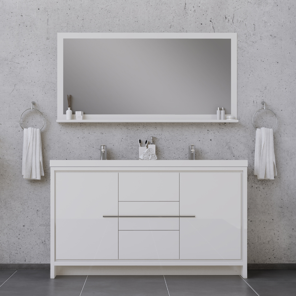 Alya Bath Sortino 84 Modern Bathroom Vanity, Rosewood
