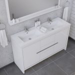 Alya Bath Sortino 60 Inch Double  Bathroom Vanity, White 4