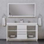 Alya Bath Sortino 60 Inch Double  Bathroom Vanity, White 3