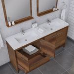 Alya Bath Sortino 72 Inch Double Bathroom Vanity, Rosewood