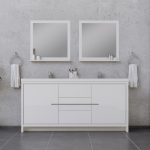 Alya Bath Sortino 72 Inch Double  Bathroom Vanity, White 1
