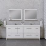 Alya Bath Sortino 84 Inch Double  Bathroom Vanity, White 1