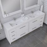 Alya Bath Sortino 84 Inch Double  Bathroom Vanity, White 5