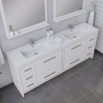 Alya Bath Sortino 84 Inch Double Bathroom Vanity, White 5
