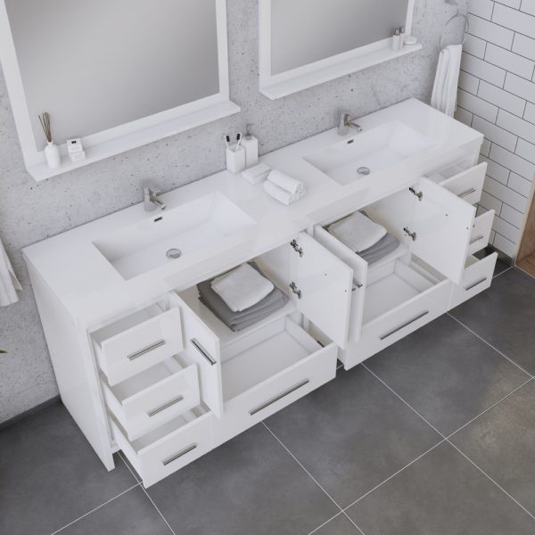 Alya Bath Sortino 84 Inch Double  Bathroom Vanity, White
