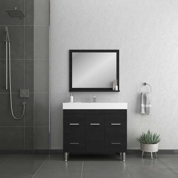 Alya Bath Ripley 39 inch Modern Bathroom Vanity, Black