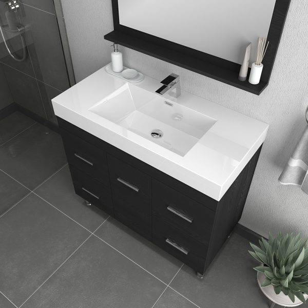 Alya Bath Ripley 39 inch Modern Bathroom Vanity, Black