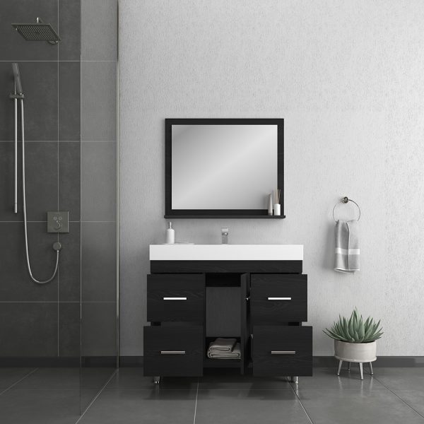 Alya Bath Ripley 39 inch Modern Bathroom Vanity, Black