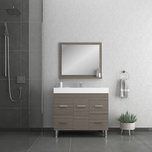 Alya Bath Ripley 39 inch Modern Bathroom Vanity, Gray