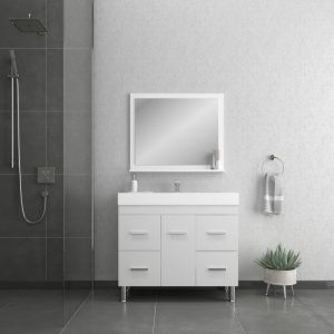 Alya Bath Ripley 39 inch Modern Bathroom Vanity, White