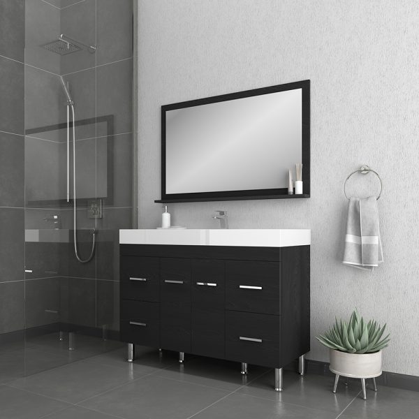Alya Bath Ripley 48 inch Modern Bathroom Vanity, Black