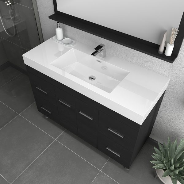 Alya Bath Ripley 48 inch Modern Bathroom Vanity, Black