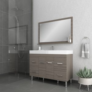 Alya Bath Ripley 48 inch Modern Bathroom Vanity, Gray