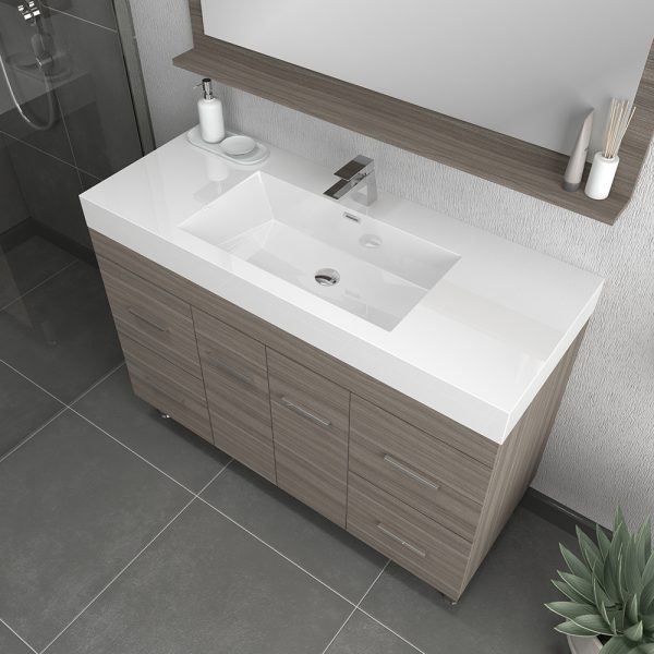 Alya Bath Ripley 48 inch Modern Bathroom Vanity, Gray