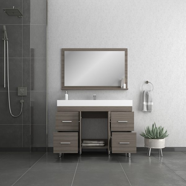Alya Bath Ripley 48 inch Modern Bathroom Vanity, Gray