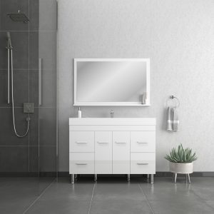 Alya Bath Ripley 48 inch Modern Bathroom Vanity, White