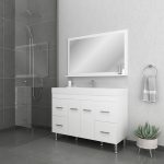 Alya Bath Ripley 48 inch Modern Bathroom Vanity, White 2