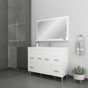 Alya Bath Ripley 48 inch Modern Bathroom Vanity, White