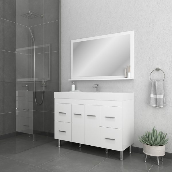 Alya Bath Ripley 48 inch Modern Bathroom Vanity, White