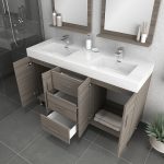 Alya Bath Ripley Modern 56 inch Double Bathroom Vanity, Gray 4