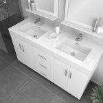 Alya Bath Ripley Modern 56 inch Double Bathroom Vanity, White 3