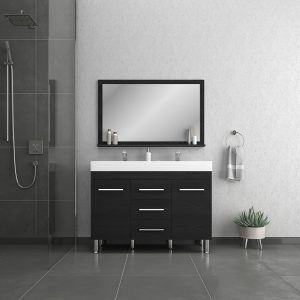 Alya Bath Ripley 48 inch Double Bathroom Vanity, Black