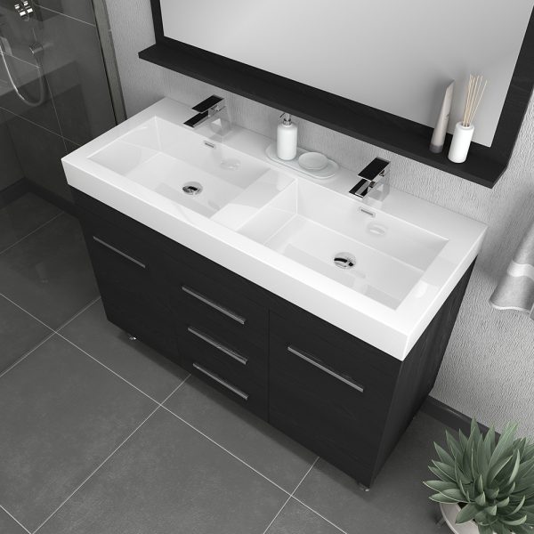 Alya Bath Ripley 48 inch Double Bathroom Vanity, Black