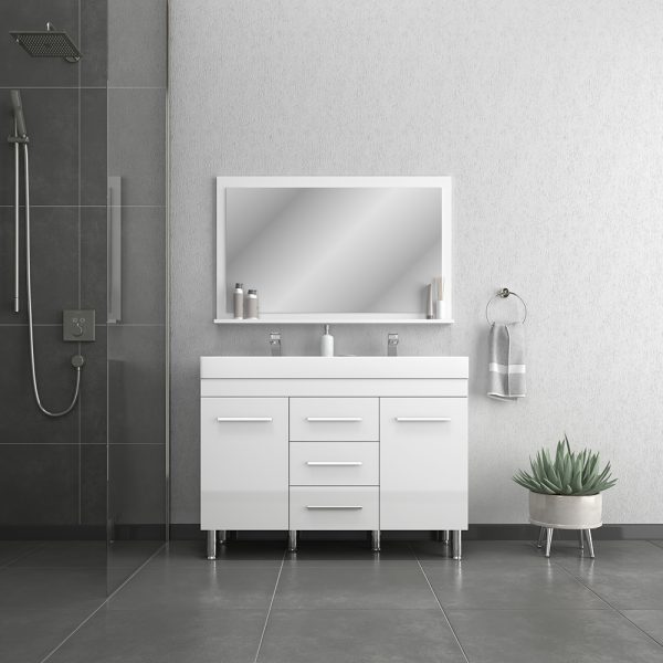 Alya Bath Ripley 48 inch Double Bathroom Vanity, White