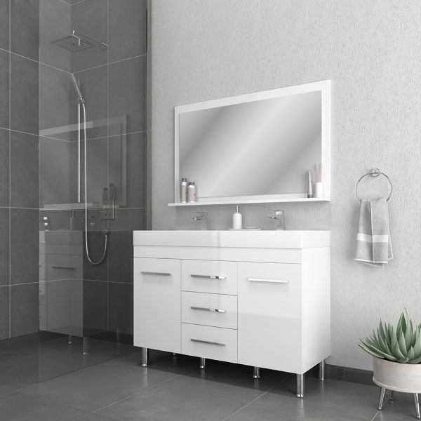 Alya Bath Ripley 48 inch Double Bathroom Vanity, White