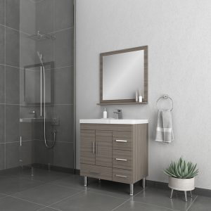 Alya Bath Ripley 30 inch Bathroom Vanity with Drawers, Gray
