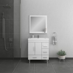 Alya Bath Ripley 30 inch Bathroom Vanity with Drawers, White