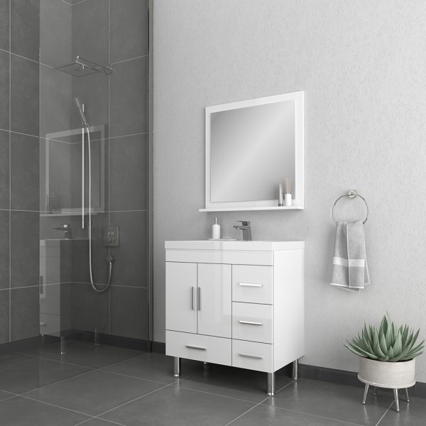 Alya Bath Ripley 30 inch Bathroom Vanity with Drawers, White