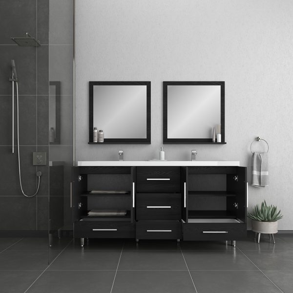 Alya Bath Ripley Modern 67 inch Double Bathroom Vanity, Black
