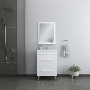 Alya Bath Ripley 24 Inch Modern Bathroom Vanity White