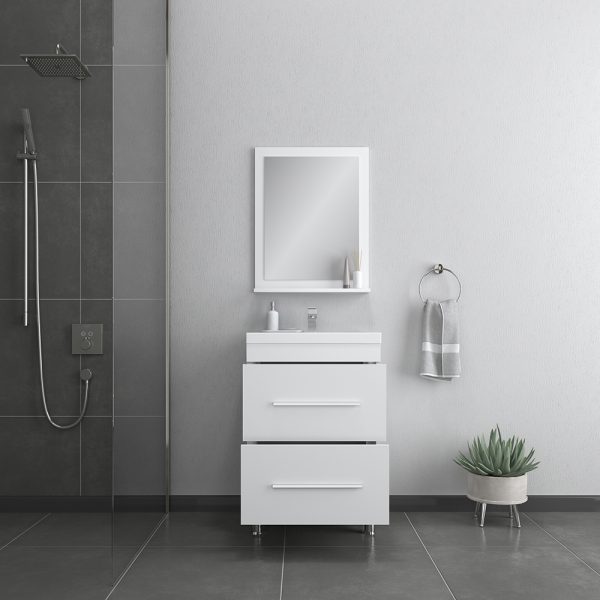 Alya Bath Ripley 24 inch Modern Bathroom Vanity, White
